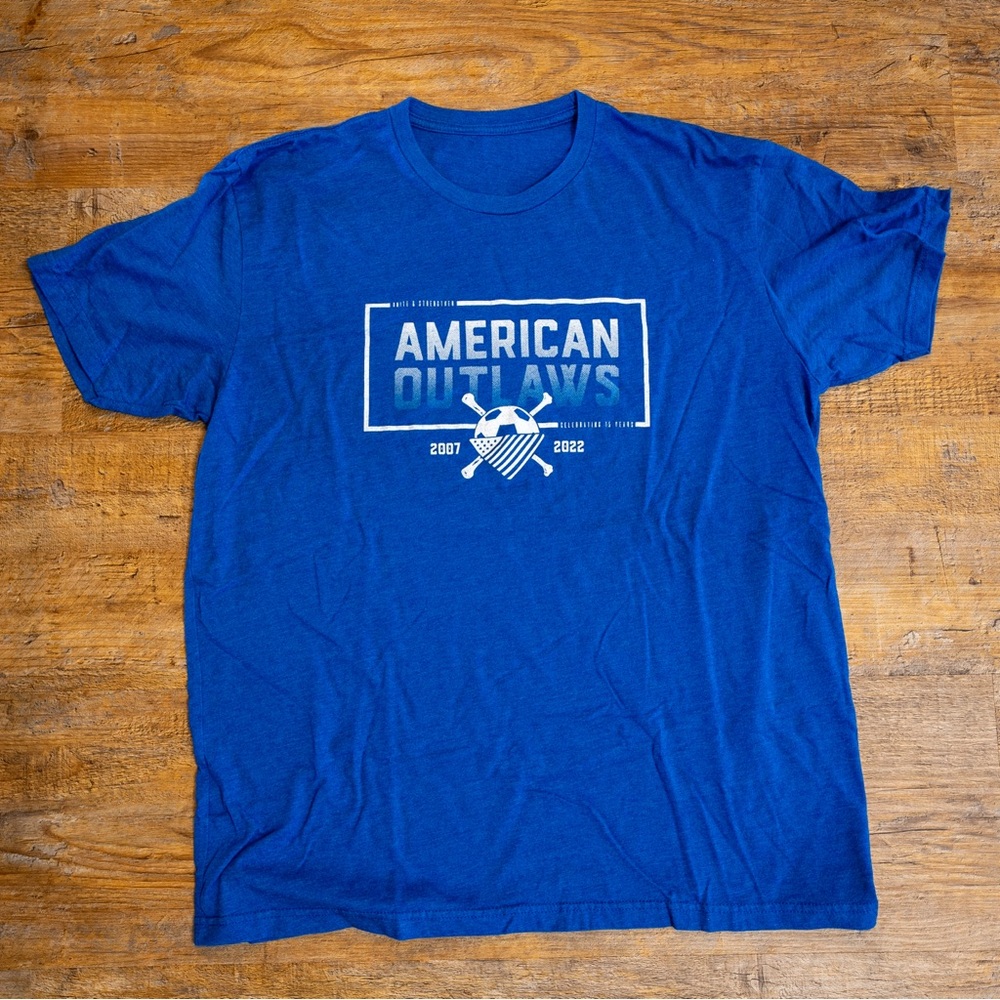 American Outlaws Soccer Supporters Shirt 2022 Blue XL